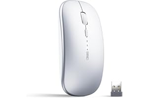Ratón inalámbrico Bluetooth recargable silencioso de tres modos (BT5.0/ 4.0 + 2.4G inalámbrico), de viaje portátil 1600DPI pa