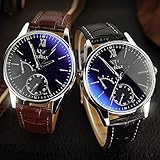 Altsommer Sport Quarz Uhren aus Leder mit Blaues Glas Zifferblatt, Analog Quarzuhr Männer mit Kleinem Zifferblatt am Armbanduhr Damen Uhr Herren Watch für Damen Herre (Braun)