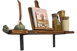 Urban Reclamation Wall Shelf Handmade with Rustic Solid Wood, Reclaimed Timber Shelf, Perfect for Kitchen, Bathroom, Decor, Farmhouse, and Bedroom