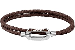 Lacoste Bracelet en cuir pour Homme Collection STARBOARD disponible en Bleu, verte et marron