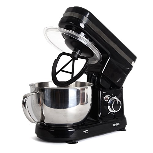 Duronic SM100 BK Robot pâtissier de cuisine / Batteur sur socle compact avec batteur / mélangeur / pétrisseur - Bol en inox de 4 litres et couvercle idéal pour pains, brioches, pâtisserie, crêpes