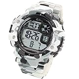 [LAD WEATHER] Dual-Zeit/100m Wasserdicht/Stoppuhr/Pacer-Funktion/Digitales Display/Militäruhr/Camouflage