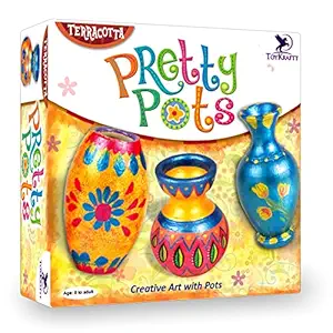 Toykraft : Pretty Pots | DIY Kids Painting Kit for Kids 7 Years | Gifts for Girls Boys | Kids Art and Craft Kit | Pot Making for Kids
