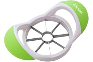 Beylos Easy Grip Apple Corer Slicer-Divider-Cutter-Wedger, Ergonomic Rubber Grip Handle, 8-Blades(Green)
