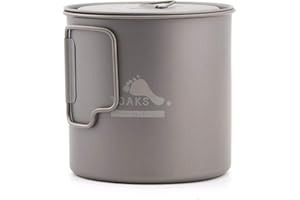 TOAKS Camping Titan Topf Becher Schale (375ml, 450ml, 550ml, 650ml, 700ml, 750ml, 900ml), Outdoor Picknick Wandern Titanium Geschirr