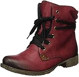 Gepolsterte Lederdecksohle Rieker Damen 70829 Kalt gefüttert Classics Halbschaft Stiefel und Stiefeletten, Rot (wine/mogano/35), 39