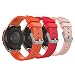 Produktbild MoKo Armband für Samsung Galaxy Watch 42mm, Silikon Uhrenarmband Erstatzband mit Schließe für Samsung Galaxy Gear S2 Classic/Gear Sport/Ticwatch S/E/2 Watch - Rot & Vintage Rose Pink & Orange