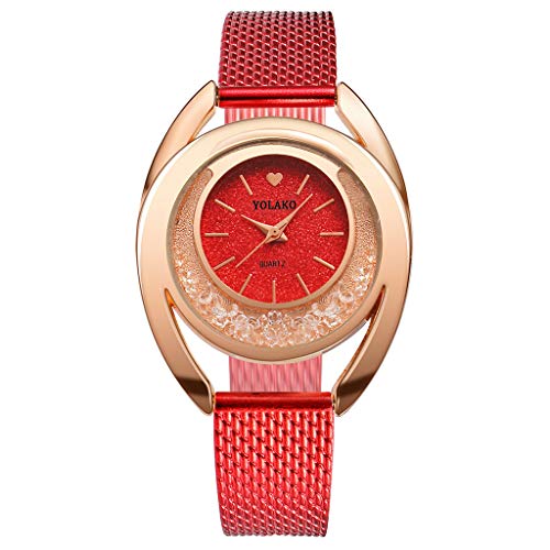 Preisvergleich Produktbild Quarzuhr Herren,uhrenarmband -YOLAKO Frauen-beiläufige Quarz-Plastiklederband-Neue Bügel-Uhr-analoge Armbanduhr (G)