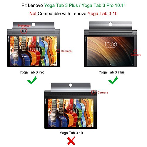 Fintie Lenovo Yoga Tab 3 Plus / Yoga Tablet 3 Pro Hülle – Folio Premium Kunstleder Schutzhülle Tasche Cover mit Standfunktion für Lenovo Yoga Tab 3 Plus / Lenovo Yoga Tablet 3 Pro 25,6 cm (10,1 Zoll) Tablet-PC (Not für Lenovo Yoga Tab 3 10), Lila - 2
