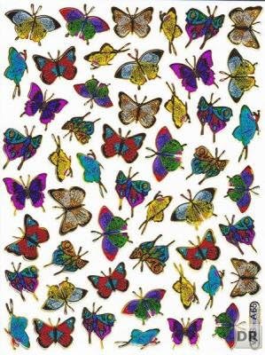 Butterfly Butterfly Lepid Optera Animals Sticker 50 Pieces Per Sheet 135 mm x 100 mm Sticker Craft Party Metallic Look