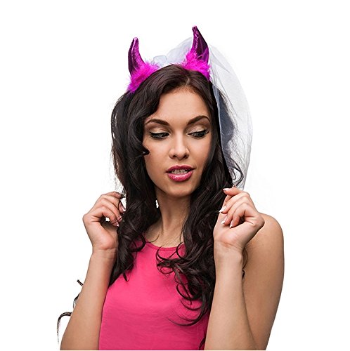 Preisvergleich Produktbild Haarreif Teufelshörner pink