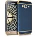 Produktbild kwmobile Case Hülle für Samsung Galaxy J3 (2016) DUOS - Chrom Schutzhülle Hardcase für Handy - Backcover Dunkelblau Gold