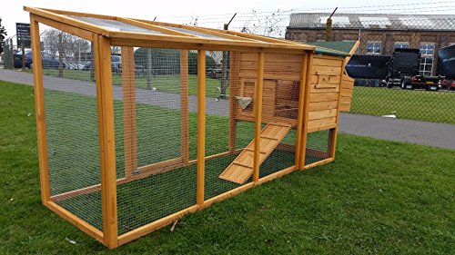 Hühnerstall Hühnerhaus Cocoon Hühnerstall Grosser Hühnerstall 2-4 Hühner mit Nistkasten aufmachbarem Dach für einfache Reinigung, mit Lüftungslöchern, mit stabilen Nistkasten, ca. 250 cm lang inkl. Nistkasten und Dachueberhang - 2