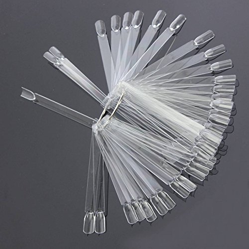 DANCINGNAIL 50st Nail Art Tips Stick Display Nagellack Praxis Klar - 2
