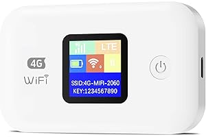JICICUXI 4G WiFi Portable, Routeur 4g Sim, Routeur Internet Mobile LTE jusqu'à 150 Mbps, éCran LED,Batterie 3000 mAh, Pocket WiFi pour Les Voyages,Les Affaires,Le Camping