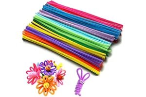 HONGXIN-SHOP Fili di ciniglia, canne di ciniglia colorate assortite per bambini, fai da te, progetti di artigianato per artigianato e decorazione, 6 x 30 cm, 200 pezzi