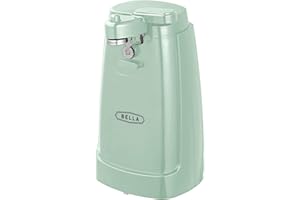 bella Elektrischer Dosenöffner und Messerschärfer, Multifunktionaler Gläser- und Flaschenöffner mit Abnehmbarem Schneidhebel und Kabelaufbewahrung, Edelstahlklinge, Salbeigrün