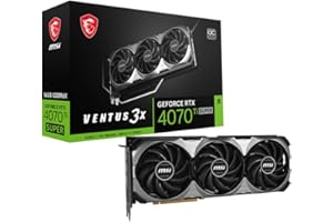 MSI GeForce RTX 4070 Ti Super 16G Ventus 3X OC Carte Graphique de Jeu - 16 Go GDDR6X, 2655 MHz, PCI Express Gen 4, 256 Bits, 3X DP v 1.4a, HDMI 2.1a (Prend en Charge 4K & 8K HDR)