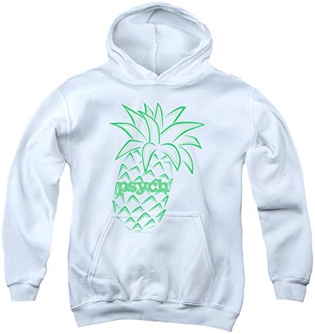 Psych Pineapple Big Boys Pullover Hoodie WHITE MD