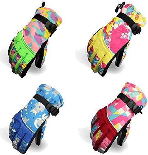 KINEED Waterproof Girls Winter Ski Snow Snowboard Cycling Bike Thermal Thick Gloves Kids Youth