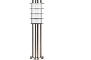 MiniSun | Modern 450mm Stainless Steel Light Post | Post Lights, Home Décor & Improvement Essential | Set of 2 | Includes 4W LED Bulbs [3000K Warm White]