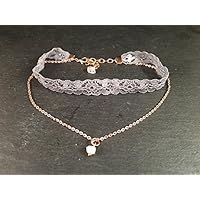 Choker Rosegold Grau