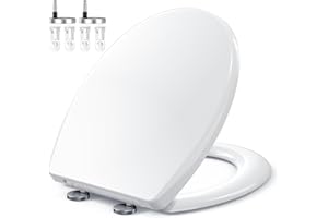 Zuvo Soft Close Toilet Seat (O-Shape, Quick Release) – UK Standard White Toilet Seat with Adjustable Hinges Anti-Slam Mechanism