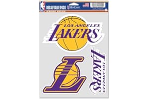 Wincraft Lot de 3 autocollants NBA Los Angeles Lakers pour fan multi-usages, couleurs de l'équipe, taille unique