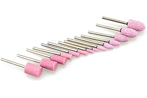 XUPHINX 10pcs Abrasive Mounted Stone Wheels Bits Set Cylinder Grinding Polishing Tool for Rotary Grinder 5mm