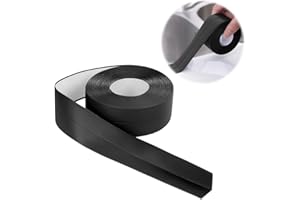 IVEOPPE Joint Salle de Bain - 6m*32mm Bande Etancheite Autocollante en PVC, Plinthe Souple Autoadhésive, pour Baignoire, Salle de Bain, Cuisine, Anti-moisissure, Calfeutrage (Noir)