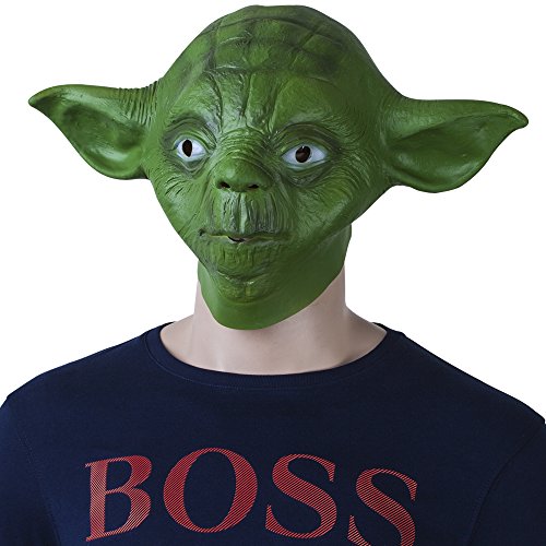VENKON – Abgefahrene Jedi Kopfmaske „Master Yoda“ aus Latex – Einheitsgröße für Erwachsene – Farbe: grün - 2