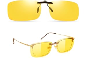 Fogcays Night Driving Glasses Anti-Glare Clip On Sunglasses Polarised Night Driving Glasses Universal HD Night Vision Glasses Running Outdoor UV Protected Reducing Glare from Headlamps Snow Sun