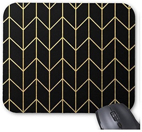 CCouqi Gold Chevron On Black Background Quality Thick Rubber Speed Gaming Mouse Mat Pad Soft Comfort