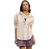 PINACOLADA Women's Solid Oversized Shirt for Casual Wear | Spread Collar | Long Sleeve | Button Closure | Oversized Shirt Cra