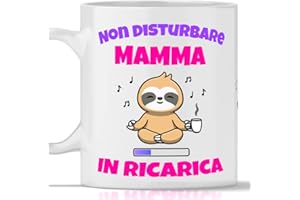 TeeDesign Tazza Mamma in Ricarica - Ceramica, 350 ml, Tazza, Regalo per la Mamma, Compleanno, Natale