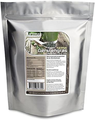 Nurafit Barley grass Tablets - rich in vitamins, minerals and trace elements - fitness supplements for healthy diet, diet and detox detoxification (500g)