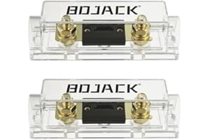 BOJACK 2 pezzi 50A portafusibili ANL con guscio trasparente e 2 pezzi 50 Amp 32 VDC ANL fusibili per sistema audio e video