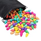  Aneco 180 Piezas de Conos de Incienso de reflujo, 10 Aromas Naturales Mixtos, Rosa jazmín Lirio Lavanda y más Tipos de Conos de Incienso de reflujo Natural Mixtos
