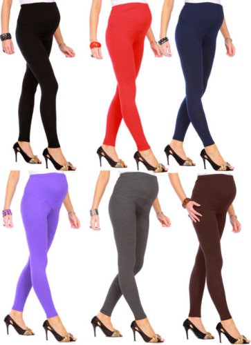 Womens Ladies Full Length Maternity Leggings Comfort Warm Pregnancy Nursing Wear (BLACK, 14)
