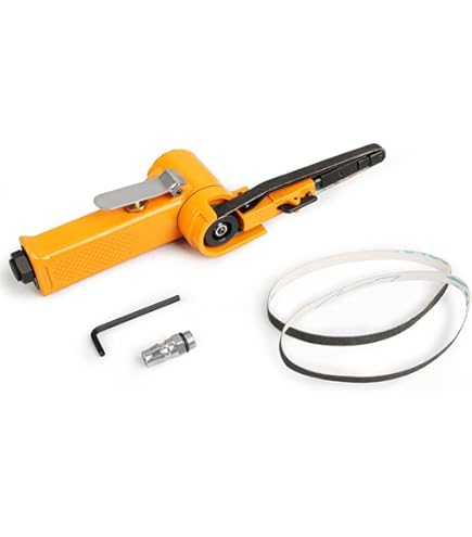 File Sander Trintion Air Belt Sander 10 X 330mm 3/8'' X 13'' Pneumatic Belt Sander Air Sander Sanding Grinder With 5Pcs Belts Buffing Assorted Vehicle Car Band File