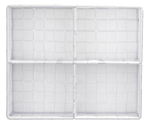 WENKO 20983100 Organizer Adria Quadro Weiß – 4 Fächer, 100 % Polypropylen, 32 x 10 x 27 cm, Weiß - 2
