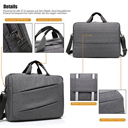 CoolBELL 17 3 Zoll Laptop Messenger Bag multifunktional Aktentasche mehrfachfach Handtasche mit Schultergurt f  r Macbook   Acer   HP   Dell Alienware