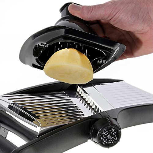 Westmark Gemüseschneider/-hobel mit verschiedenen Schneidvarianten, 37 x 17,5 x 18 cm, Rostfreie Edelstahlklingen, Vario, Schwarz/Silber, 11292260 - 6