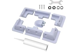 POWOXI Solar Panel Brackets White ABS Solar Panel Mounting Brackets 7 Drill-Free Corner Bracket Support Kit for Wood Frame RV Boat Campers Caravans Hood (Corner Bracket,Side Bracket,Cable Entry Gland)