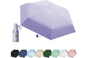 EEPLUYTY Mini ombrello, ombrello a sei ossa, ombrello di protezione UV, parasole per esterni, ombrello antipioggia o sole, protezione UV e tragba