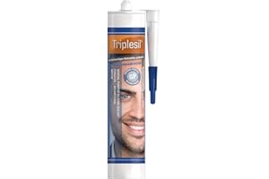 Triplesil GP Triplesil Premium Silicone Sealant - 300 ml - Hygiénique, imperméable et résistant aux UV - Utilisation générale pour la maison et la construction - Transparent (1)
