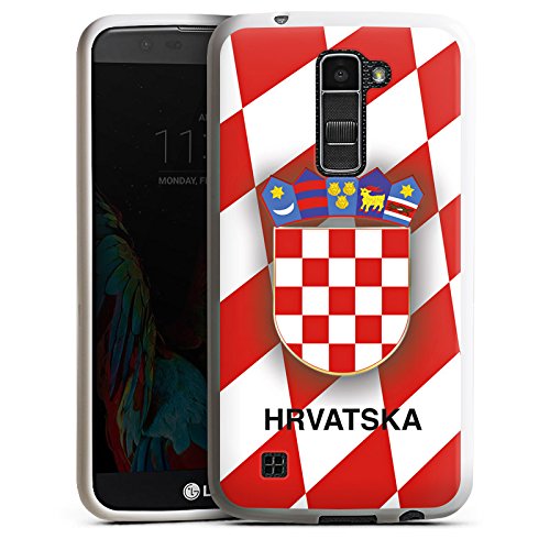 LG K10 LTE Hülle Silikon Case Schutz Cover Kroatien EM Trikot Fußball Europameisterschaft