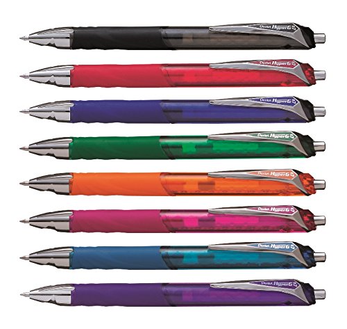 Pentel KL257-BO Gel-Tintenroller HyperG mit Druckmechanik dokumentenecht, 1 Stück, 0.35 mm - 3
