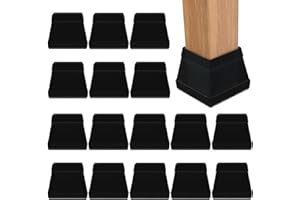 YEAPEAK 16 Pezzi Silicone Feltrini Per Sedie, Sedia Gamba Tappi, Feltrini Per Sedie, Tappi Per Gambe Della Sedia Rettangolari, Prevengono Graffi e Rumore Dal Movimento Della Sedia,30-45 mm/nero