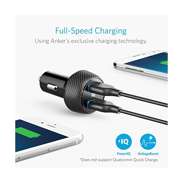 Anker Auto Ladegerät PowerDrive 2 Elite 24W 2 Port Kfz Ladegerät mit PowerIQ Technologie für iPhone, iPad Air/Mini, Samsung Galaxy, alle Smartphones, Tablets, Bluetooth Geräten,Powerbank und mehr – Bild 3